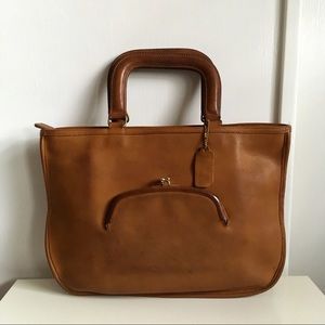 Vintage Coach Watermelon Tote Tan Leather Bag NYC